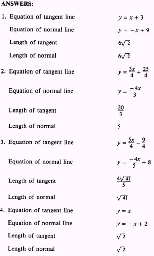 equations-and-lengths-of-tangents-and-normals